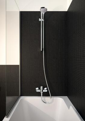 Hansgrohe Croma Select E Vario glijstangset met Croma Select E Vario handdouche EcoSmart 65cm met Isiflex`B doucheslang 160cm wit/chroom 26583400