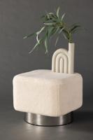 Nohr Poef 'Montey' Fleece, kleur Off White - thumbnail