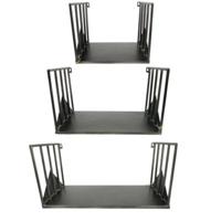 Wandrek metaal zwart 52 cm set van 3 | 2 stuks - thumbnail
