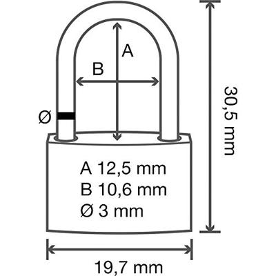 Sygonix SY-5045280 Hangslot 19.7 mm Deels gelijksluitend Goud-geel Sleutelslot