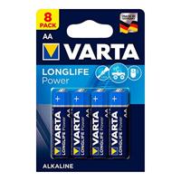 Set van 8 x AA Varta alkaline batterijen - LongLife Power - thumbnail