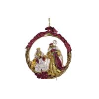 Kerststal set DKD Home Decor Gouden Kroon 30 x 5 x 30 cm 50 x 5 x 50 cm - thumbnail
