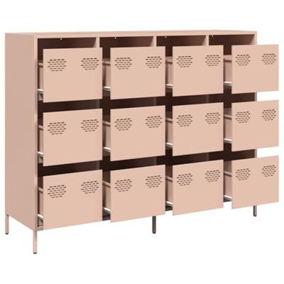 Dressoir 135x39x103,5 cm koudgewalst staal roze