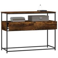 Wandtafel 100x40x75 cm bewerkt hout gerookt eikenkleurig - thumbnail