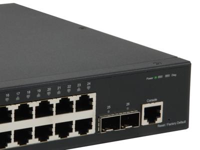 LevelOne GTL-2661 Managed L2 Gigabit Ethernet (10/100/1000) Power over Ethernet (PoE) Zwart