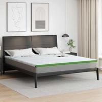 VidaXL Matrastopper wit en groen 200 x 200 cm jacquard stof - thumbnail