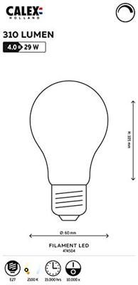 Kooldraadlamp 'Bol' E27 LED 4W goldline, dimbaar Kooldraadlamp 'Bol' E27 LED 4W goldline, dimbaar