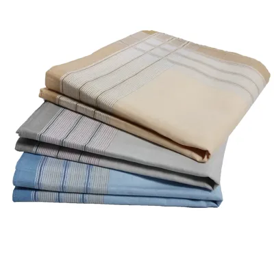 12 stuks Heren zakdoeken - Happy Stripe - Stoffen zakdoeken - 40 - Blauw - 40