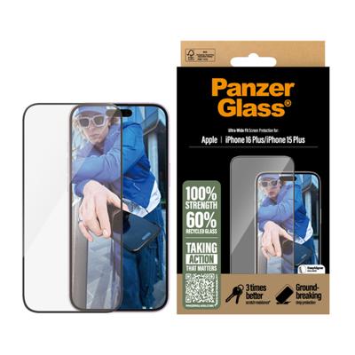 PanzerGlass Ultra-Wide Fit 2863 Screenprotector (glas) Apple IPhone 15 Plus, iPhone 16 Plus 1 stuk(s) Anti-vingerafdruk, Krasvast PanzerGlass Ultra-Wide Fit 2863 Screenprotector (glas) Apple IPhone 15 Plus, iPhone 16 Plus 1 stuk(s) Anti-vingerafdruk, Krasvast