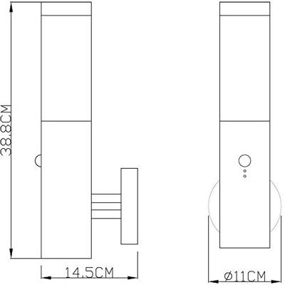 Deko Light Nova II 730034 Wandlamp met bewegingsmelder E27 Wit