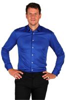 Herenhemd Basic colour blauw - thumbnail
