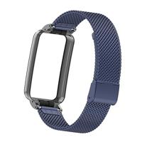 Milanese bandje met case - Donkerblauw - Xiaomi Smart band 7 Pro - thumbnail
