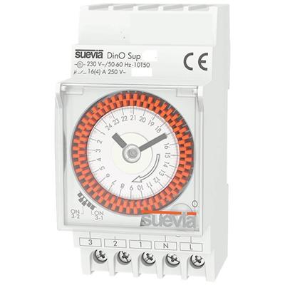 Suevia SU290132 Schakelklok voor DIN-rails DinO Sup D 230 V/AC Dagprogramma Suevia SU290132 Schakelklok voor DIN-rails DinO Sup D 230 V/AC Dagprogramma