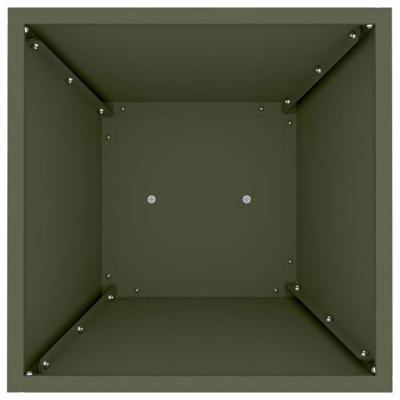 Pilaar Plantenbak 2 pcs Olijfgroen 35 x 35 x 73 cm Staal