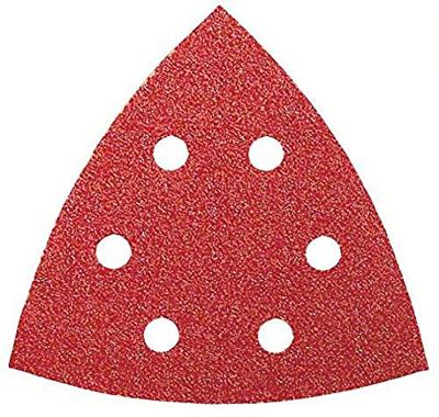 Bosch Accessories 2609256A57 Deltaschuurpapier Met klittenband, Geperforeerd Korrelgrootte (num) 80 Hoekmaat 105 mm 5 stuk(s)