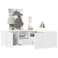 Hoekkast 200x40x45 cm bewerkt hout wit - thumbnail