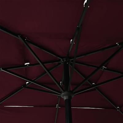 VidaXL Parasol 3-laags met aluminium paal 2,5x2,5 m bordeauxrood