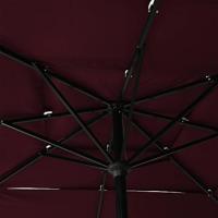 VidaXL Parasol 3-laags met aluminium paal 2,5x2,5 m bordeauxrood - thumbnail