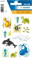 Décor sticker walvissen en zeedieren | 10 stuks - thumbnail