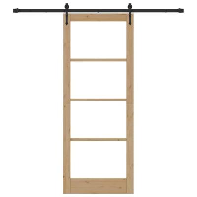 Glijdende Deur met Hardware Set 83x211 cm Massief Vurenhout