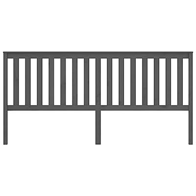 Hoofdbord 206x6x101 cm massief grenenhout grijs