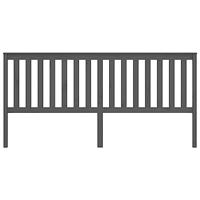 Hoofdbord 206x6x101 cm massief grenenhout grijs - thumbnail