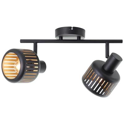 Brilliant 2-lichts plafondlampTyas zwart met goud - 99942/86