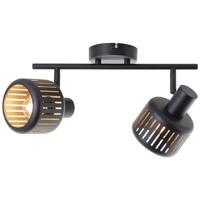 Brilliant 2-lichts plafondlampTyas zwart met goud - 99942/86 - thumbnail