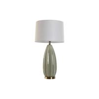 Bureaulamp Home ESPRIT Wit Groen Keramiek 50 W 220 V 40 x 40 x 78 cm - thumbnail