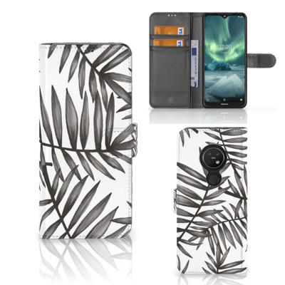 Nokia 7.2 | Nokia 6.2 Hoesje Leaves Grey Nokia 7.2 | Nokia 6.2 Hoesje Leaves Grey