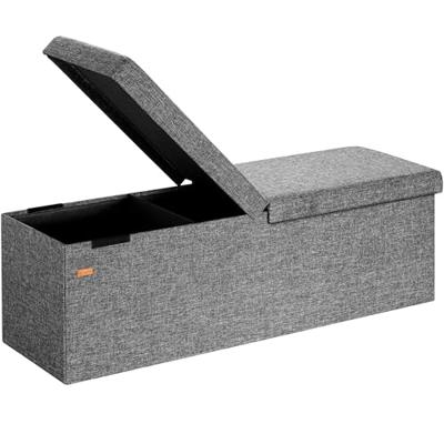 Opvouwbare Zitbank met opbergruimte en deksel - 115cm - Donkergrijs Opvouwbare Zitbank met opbergruimte en deksel - 115cm - Donkergrijs