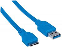 Manhattan USB-A naar micro-USB-kabel, 2m, mannelijk naar mannelijk, blauw, 5 Gbps (USB 3.2 Gen1 aka USB 3.0), SuperSpeed USB, levenslange garantie, polybag - thumbnail