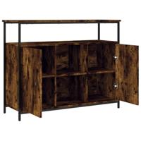 Dressoir 100x35x80 cm bewerkt hout gerookt eikenkleurig - thumbnail