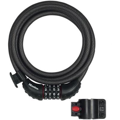 Masterlock Braided steel cable 1.80m x Ø 10mm with resettable combination 4 digit - 8120EURDPRO Masterlock Braided steel cable 1.80m x Ø 10mm with resettable combination 4 digit - 8120EURDPRO