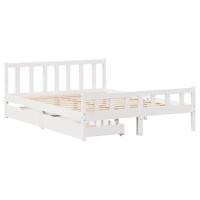 Bedframe zonder matras massief grenenhout wit 160x200 cm - thumbnail