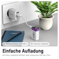 Ansmann Oplaadbaar Batterij 9-voudig En Usb-c - thumbnail