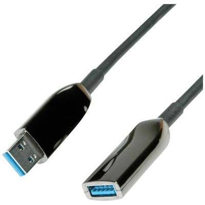 ROLINE Aktieve USB 3.2 Gen 1 verlengkabel, AOC, zwart, 15 m