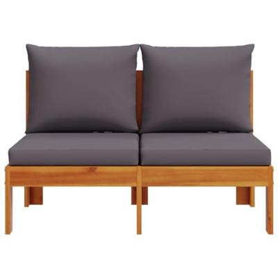 Tuinbank 2-zits met kussens massief acaciahout