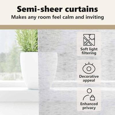 VidaXL Voile gordijn 2 pcs lichtgrijs 245 x 140 cm polyester