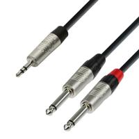 Adam Hall 4 Star YWPP 0600 Rean verloopkabel mini-jack naar 2x jack mono 6m - thumbnail