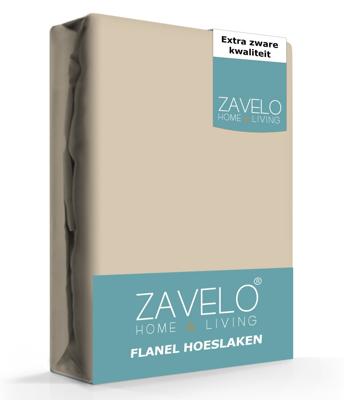 Zavelo Hoeslaken Flanel Zand-1-persoons (90x220 cm)