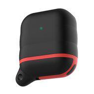 AirPods 1/2 hoesje siliconen waterproof series - soft case - zwart + rood - thumbnail