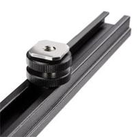 Walimex Blitz-rail verlengrail 15 cm - dubbelzijdige flitsschoenhouder - statief montage voor 1/4 inch schroefdraad - voor Magic Arm, videolamp, microfoons - thumbnail
