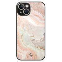iPhone 14 glazen hardcase - Marmer waves - thumbnail