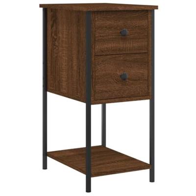 Nachtkastjes 2 st 32x42x70 cm bewerkt hout bruin eikenkleur