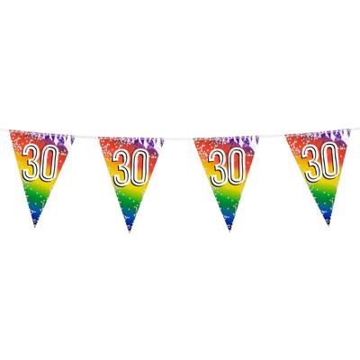 Vlaggenlijn Cijfer 30 Regenboog Met Sterren (6m)