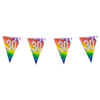 Vlaggenlijn Cijfer 30 Regenboog Met Sterren (6m) - thumbnail