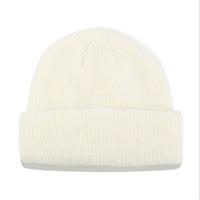 Effen kleuren korte winter brei Skullcap voor mannen/vrouwen maat: M (56-58cm) (wit) - thumbnail