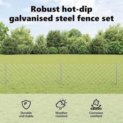 VidaXL Hek met paal zilver 0,4 x 25 m staal