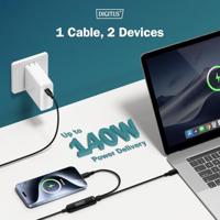 Digitus AK-300170-018-S USB-C-kabel USB 2.0 USB-C, USB-C stekker 180 cm Zwart - thumbnail